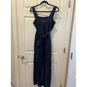 Quince Navy Blue Cropped Jumpsuit